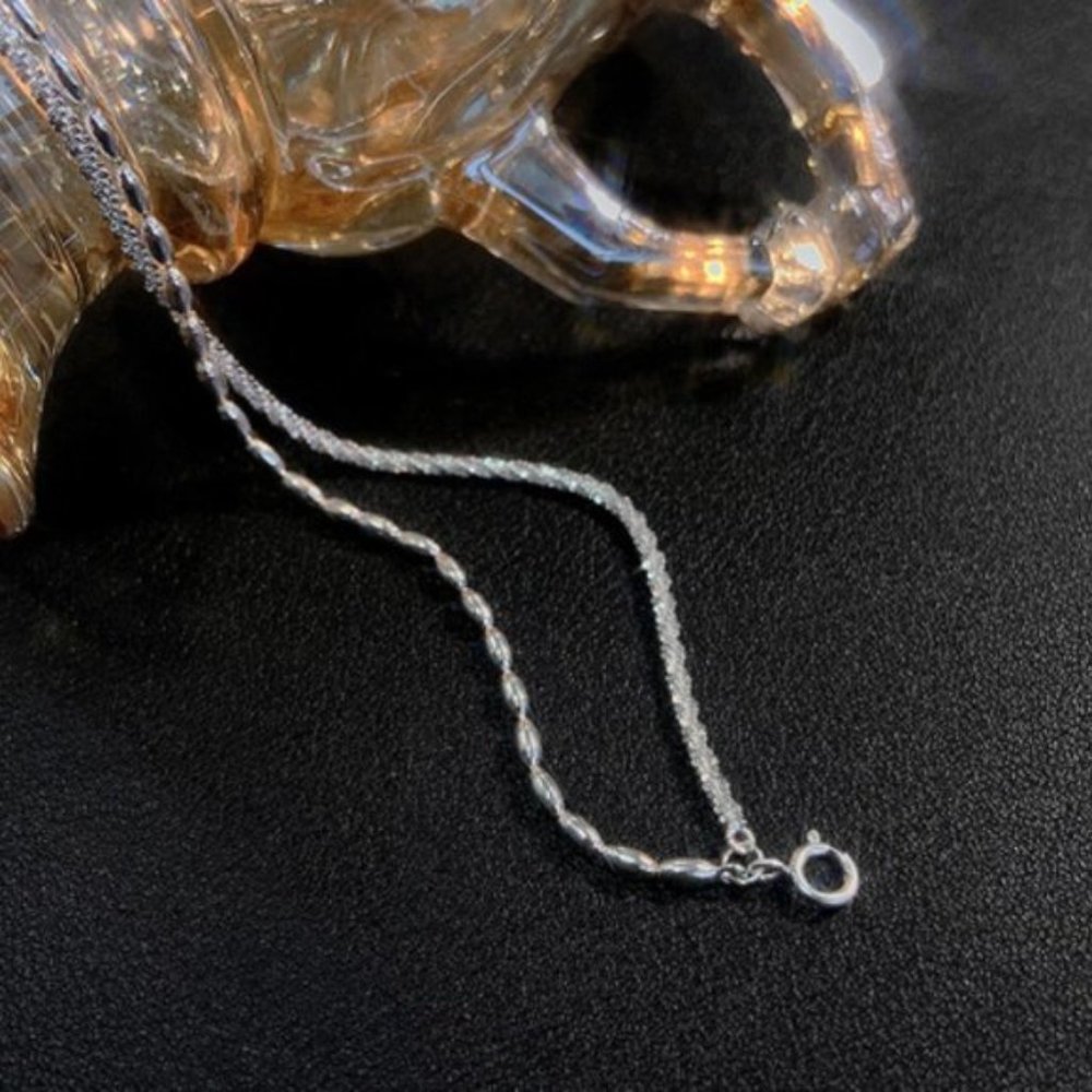 925 Sterling Silver Double Layer Bracelet Engagement Wedding Women - Picture 4 of 7